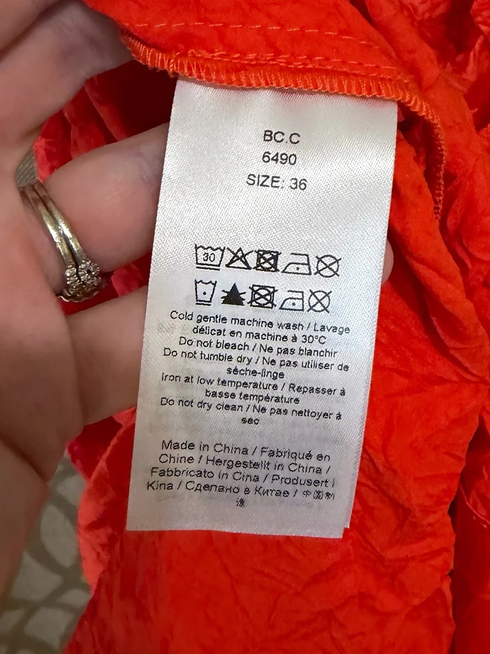 Ganni red crinkled